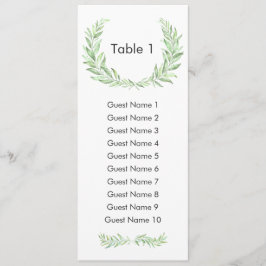 Convite Greenery Laurel Wreath Guest Seating Plan