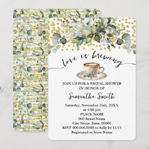 Convite Greenery Love está criando Chá de panela Bar