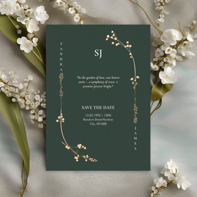 Convite Greenery Luxurious Invitation (Criador carregado)