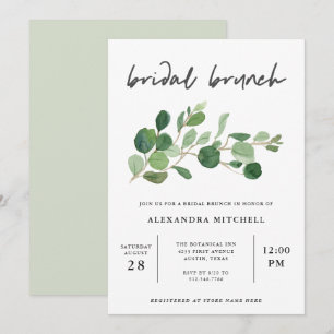 Convite Greenery minimalista   Bridal Brunch