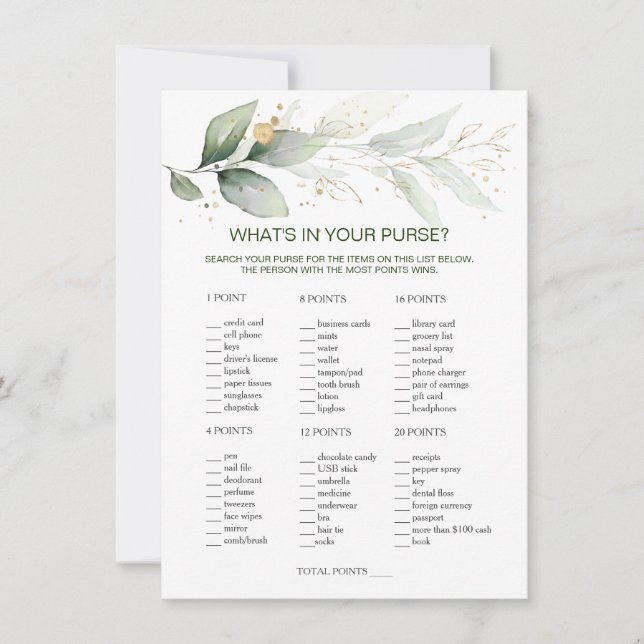 Convite Greenery, o que há no seu jogo de Chás de panela (Frente)