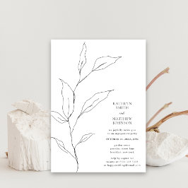 Convite Greenery Olive Leaf Branch Festa de noivado Simple