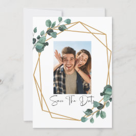 Convite Greenery Photo Save The Date Invitation