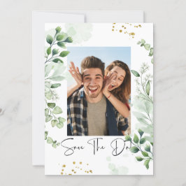 Convite Greenery Photo Save The Date Invitation