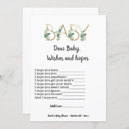 Convite Greenery Querido Bebê Esperança Deseja Jogo de Chá