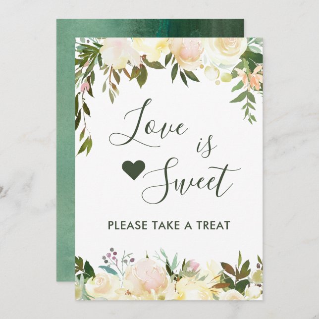 Convite Greenery Rustic Floral O Amor é Doce Barra de Sobr (Frente/Verso)