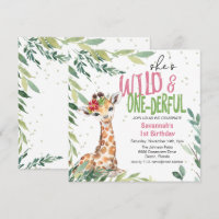Greenery Safari Giraffe Wild One primeiro aniversa