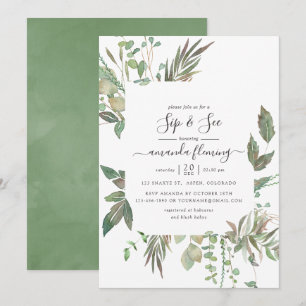 Convite Greenery Sip e Veja