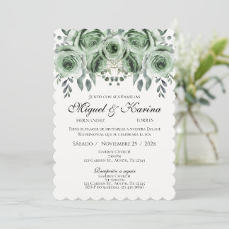 Convite Greenery Spanish Wedding invitation