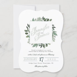 Convite Greenery Squarelett, buquê aquarela verde