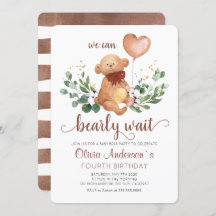 Greenery Teddy Bear Barly Espera Aniversário