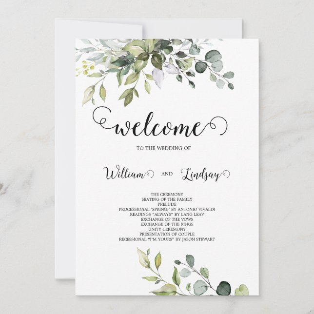 Convite Greenery Wedding (Frente)
