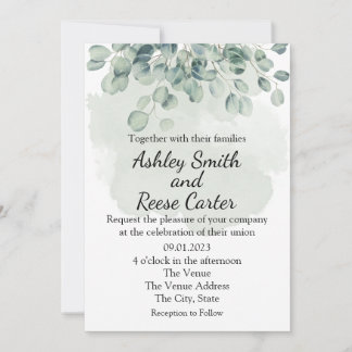 CONVITE GREENERY WEDDING PERSONALIZADO SALVE AS DATAS