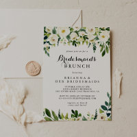 Greenery White Floral Bridesmaids Brunch Chá