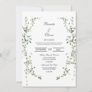 Convite Greenery Wreath Invitation
