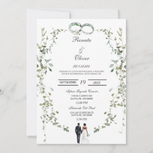 Convite Greenery Wreath Invitation