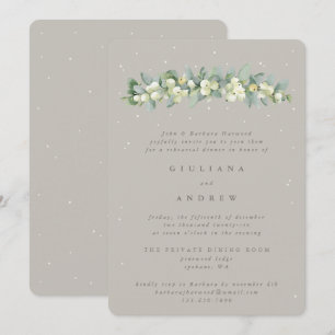Convite Greige Snowberry+Eucalyptus - Ensaio de Casamento