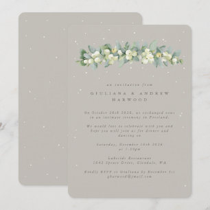 Convite Greige Snowberry+Eucalyptus Recepção de casamento