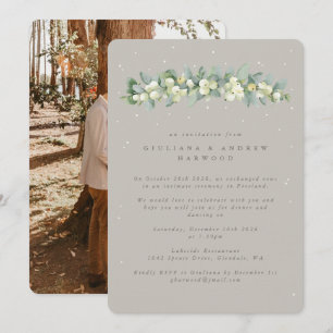 Convite Greige Snowberry+Eucalyptus Reception Foto