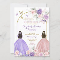 Grelha Lilac e Cinzas Rosa de Quinceañera