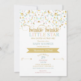 Convite Grelha Pequeno Chá de fraldas Estrela Sexo Neutro