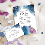 Convite Grelha, Pequeno Sexo de Bebê Estrela Festa de Reve<br><div class="desc">Elegante e único tema celestial "Twinkle, Twinkle Little Star", gênero de bebê revela festas com lindíssima aquarela celestial, galáxia e estrelas, assim como o globo da constelação em uma bela mistura de azul, marinho, téal, turquesa, púrpura, magenta, fuquesa e matizes de ouro, ideal para um partido revelador de gênero. Parte...</div>
