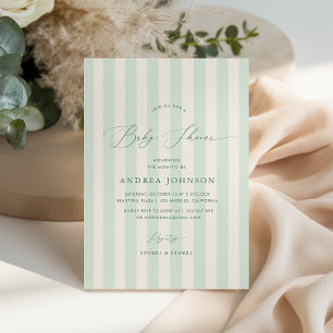 Convite Grelha Verde Chic Grelha Gênero Chá de fraldas Neu