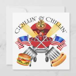 Convite Grelhando e Relaxando Convidando Advogado para a L