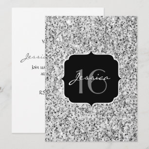 Convite Grelhas de luz das cinzas prateadas Doces 16