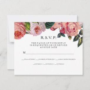 Convite Grelhas largas em chic MODERN com Rosas, Verde-Min