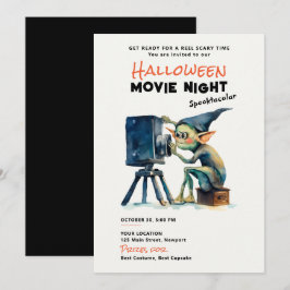 Convite Gremlin Verde da Noite de Halloween