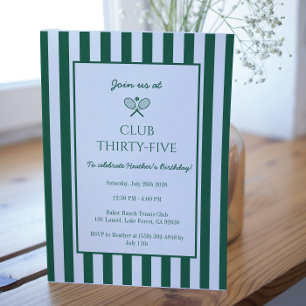 Convite Greve Verde do Clube Tênis Festa de aniversário