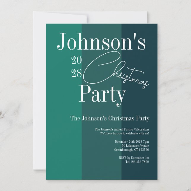 Convite Greve Verde do Partido do Natal Moderno (Frente)