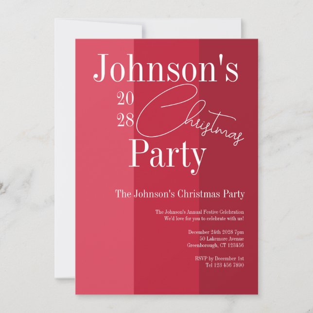 Convite Greve Vermelha do Partido do Natal Moderno (Frente)