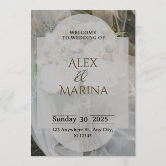 Convite Grey And Brown Elegant Wedding Invitation