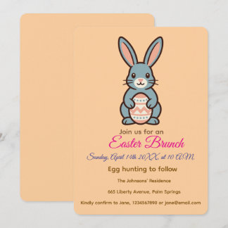 Convite Grey Easter Bunny Image