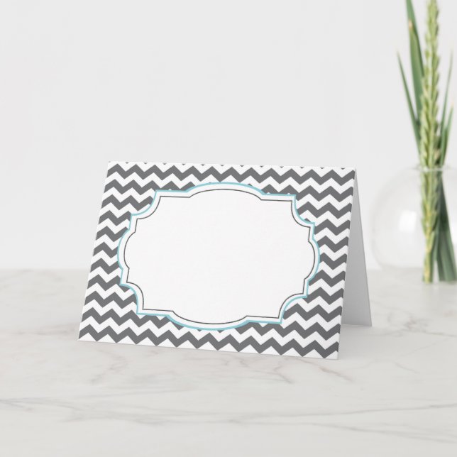Convite Grey Elegant Chevron Invitation (Frente)