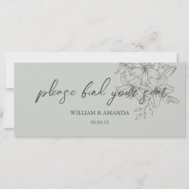 Convite GreyGarden Delights Seating Chart Header Cinza