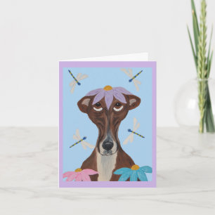 Convite Greyhound com uma Flor na cabeça & Libélulas