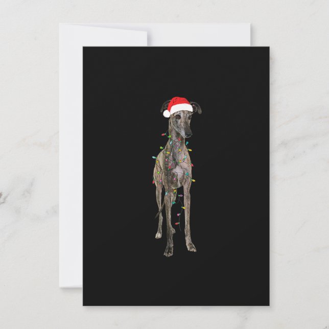 Convite Greyhound de Natal Gift Greyhound Dog Papais noeis (Frente)