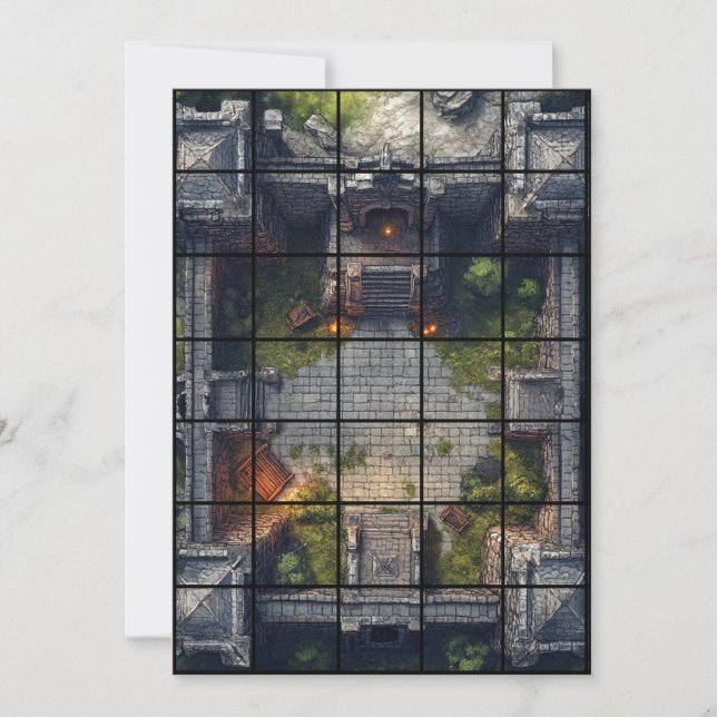 Convite Gridmap de Papel Courtyard 5x7 (Frente)