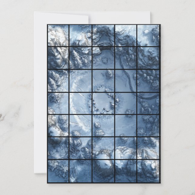 Convite Gridmap de Papel SnowPit 5x7 (Frente)