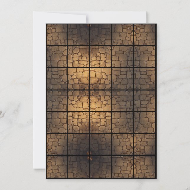 Convite Gridmap de Papel StoneFloor 5x7 (Frente)