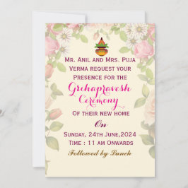 Convite Grihapravesh Invitations 