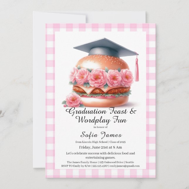 Convite Grill and Chill Graduation Party Invitation (Frente)