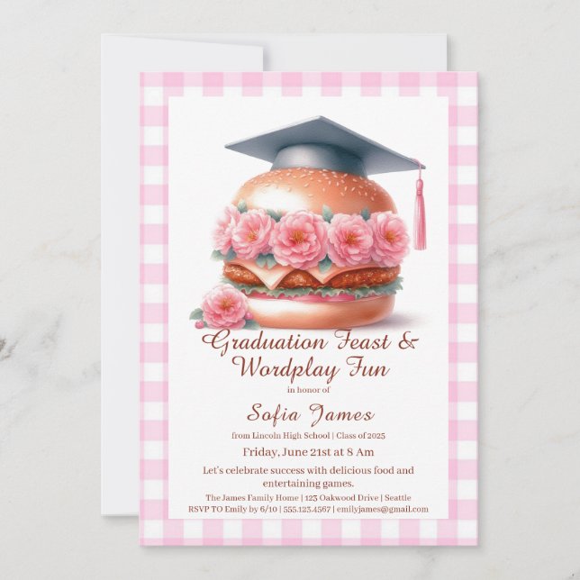 Convite Grill and Chill Graduation Party Invitation (Frente)