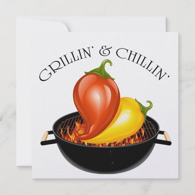 Convite Grillin' e Chillin' Invitation (Frente)