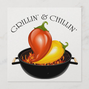 Convite Grillin' e Chillin' Invitation