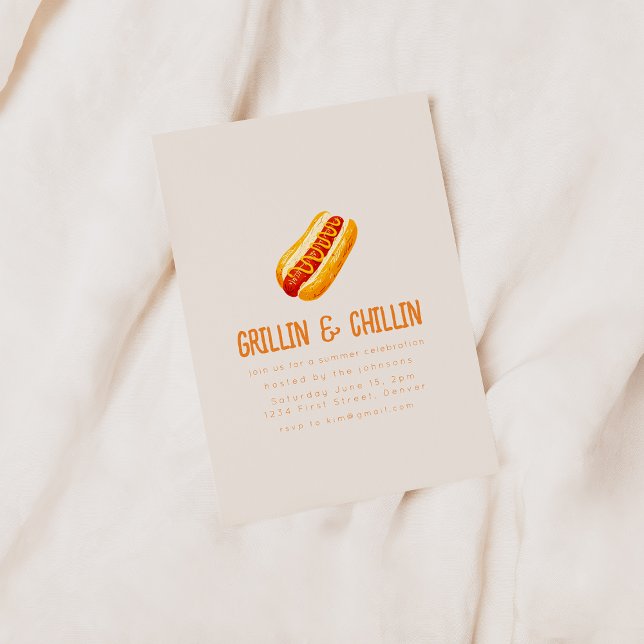 Convite Grillin e CHURRASCO de quintal de Verão para refri (Criador carregado)