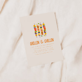 Convite Grillin e CHURRASCO de quintal de Verão para refri